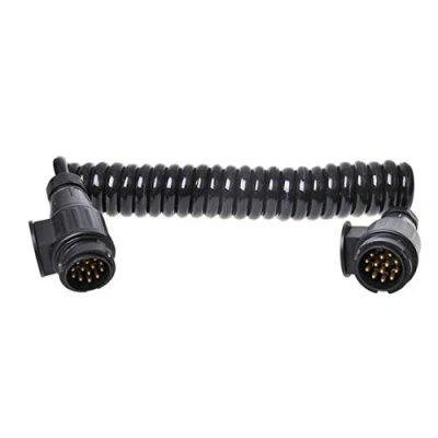 Afbeelding van Pro Plus Spiraalkabel Verlengkabel 3.5 meter 8 Aderige Kabel met 2 x 13 Polige Stekkers PVC