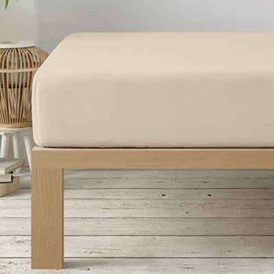 Afbeelding van Degrees Home Collectie Hoeslaken, 150 x 200 33 cm, verstelbaar, tot cm matrashoogte, geborstelde microvezel, bed 150, beige