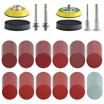 Afbeelding van JTWEB 244 stuks schuurschijven 50 mm korrel 80/100/120/150/240/320/400/600/800/1000/1200/2000/3000 aluminiumoxide polijstpad adapter