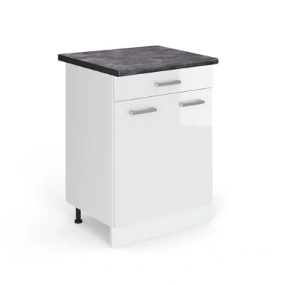 Afbeelding van Vicco Meuble de cuisine R Line Blanc brillant/blanc 60 cm avec tiroir AP anthracite
