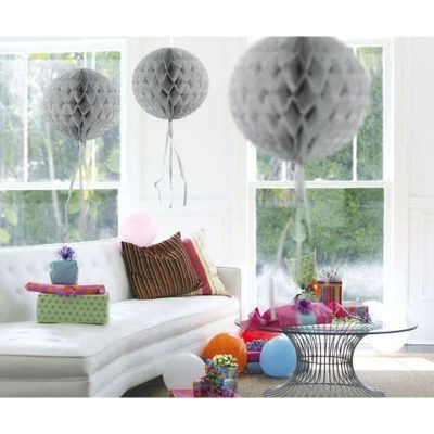 Image de Ballon de nid d&#039;abeille argent 30cm par unité