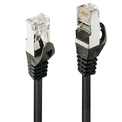 Image de Lindy Cordon de raccordement RJ 45 (M) pour 1 m paire torsadée écrantée (F/UTP) CAT 5e sans crochet noir