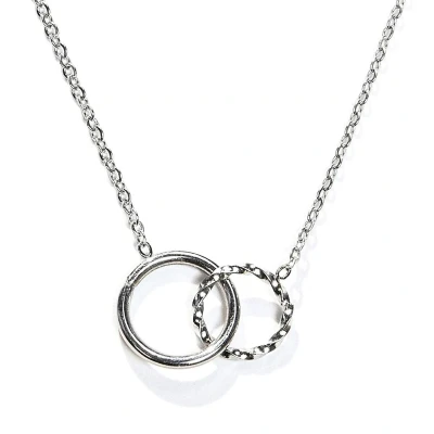Afbeelding van Laura Ferini Dames Ketting Per Sempre Zilver Zilverkleurige Met Hanger 18K Witgoud Verguld Halsketting Collier Sieraad Hangertje