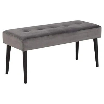 Afbeelding van Bankje Gaby fluweel donkergrijs 45x95x38 cm Grijs Velvet