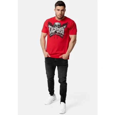 Afbeelding van Tapout Normale Passform Creston Tshirt print, Heren, Maat: 3XL, Red black silver