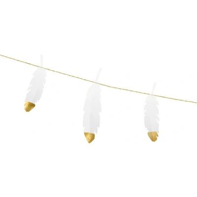 Afbeelding van PartyDeco Slinger Veren Wit