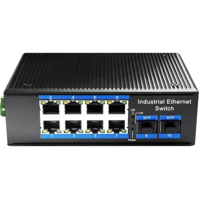 Afbeelding van Cudy 8 poorts Gigabit industriële PoE+ switch met 2 SFP slots