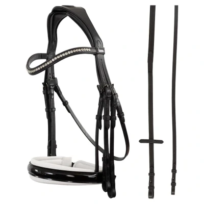 Image de Anky Comfort Fit ATH22001 Stang en Trens Hoofdstel zwart/wit maat:full