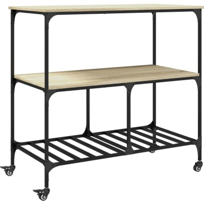 Afbeelding van Keukentrolley 100x50x95 cm bewerkt hout sonoma eikenkleurig