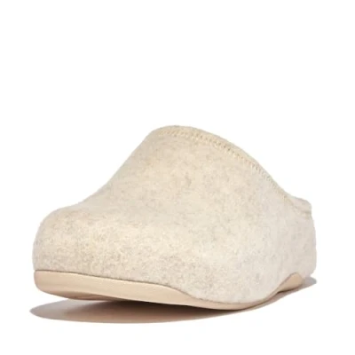 Afbeelding van FitFlop Shuv Cushy Vilten Clogs Pantoffels/Sloffen WIT Maat 37