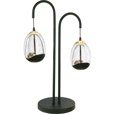 Afbeelding van Highlight Tafellamp Clear Egg 2 lichts H 48 cm helder zwart