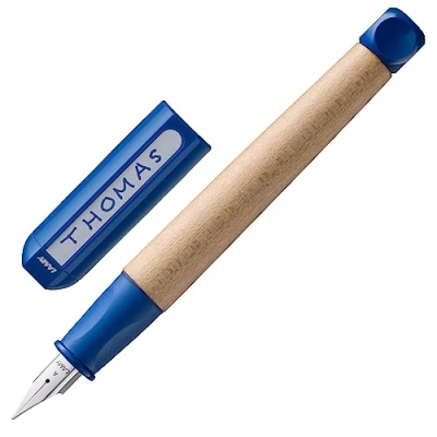 Afbeelding van Lamy ABC leer vulpen blauw linkshandig