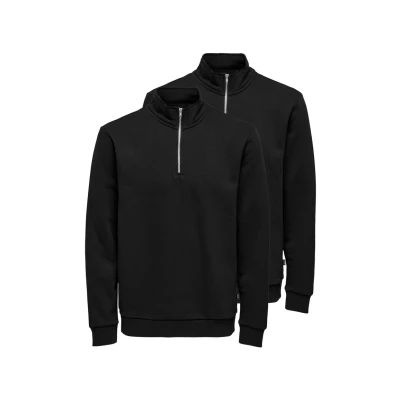 Afbeelding van Only &amp; Sons 2ER PACK Ceres Sweater, Heren, Maat: Small, Schwarz