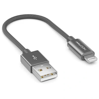 Afbeelding van deleyCON Oplaadkabel, Lightning naar USB, 8 pins, Apple MFi, voor iPhone 14 Pro Max, Pro, Plus, SE, 13 Mini, 12 metalen connector, nylon kabel,