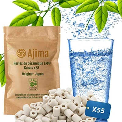 Afbeelding van Ajima EM® 55 grijze keramische kralen, natuurlijk waterfilter voor karaf, waterkoker, waterfles, wasmachine, milieuvriendelijke filteroplossing, anti kalk, zuivering water
