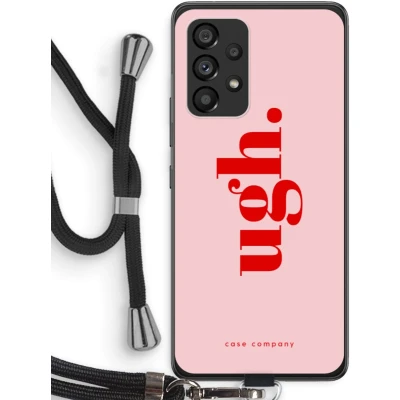 Afbeelding van Case Company® hoesje met Koord geschikt voor Samsung Galaxy A53 5G Ugh Telefoonhoesje Zwart Bescherming aan alle Kanten en Over de Schermrand