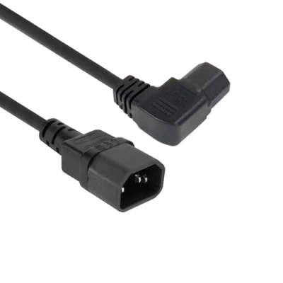 Afbeelding van ACT Netsnoer C14 C15 (haaks links) IEC60320 zwart 1,2 m AK5353