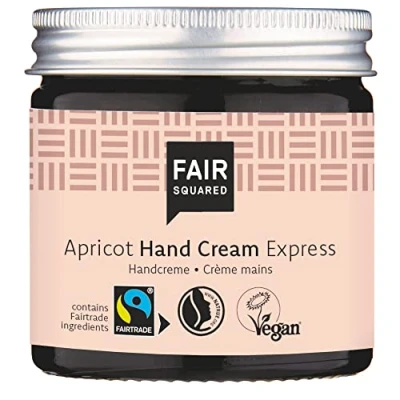Afbeelding van FAIR SQUARED Abrikoos handcrème 50 ml handverzorging voor droge huid veganistische natuurlijke cosmetica