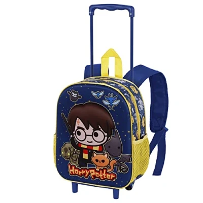 Afbeelding van Harry Potter Beasty Friends 3D rugzak met wieltjes, klein, Blauw, wielen, kleine Friends, wielen van
