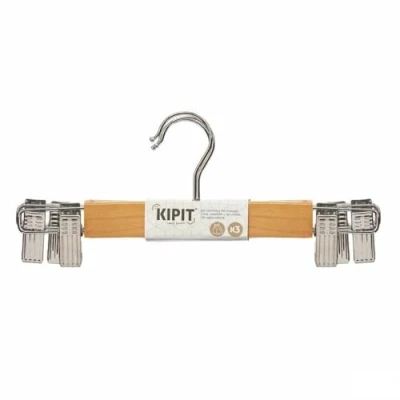 Afbeelding van Kleerhangerset Klemmen Bruin Zilverkleurig Hout Metaal 28,5 x 2,5 11,5 cm (24 Stuks)