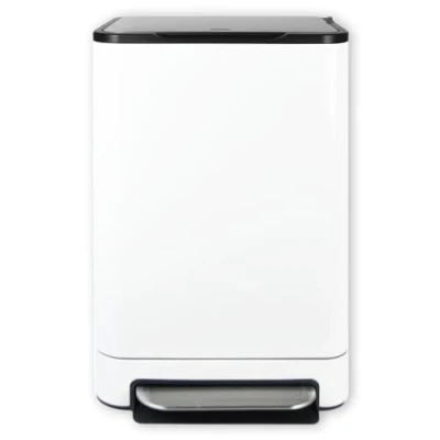 Afbeelding van DESQ® Prullenbak 40 liter Pedaalemmer RVS Binnenemmer Geurfilter Softclose Dutch Design Wit