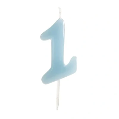 Afbeelding van dekora Kaarsen voor verjaardag, komische nummers, blauw kaars nummer 1
