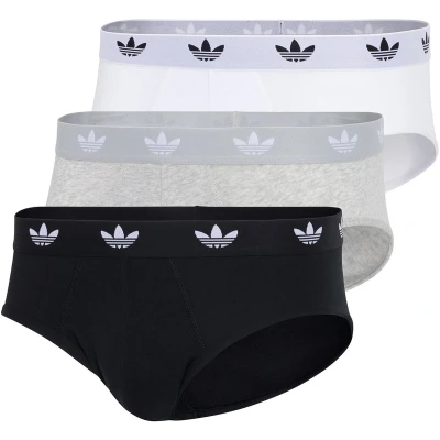 Afbeelding van adidas Originals Brief 3 PACK Slip, Heren, Maat: 43 45, Grey melange/black/white