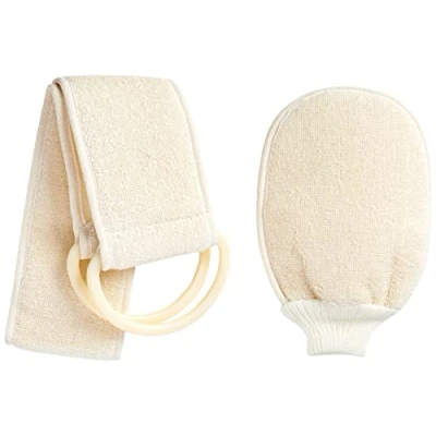Afbeelding van Handdoek met handvatten en bijhorend washandje