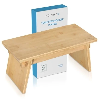 Afbeelding van Bächlein Badhocker Doura Ergonomischer Holz Toilettenhocker aus FSC zertifiziertem Bambus