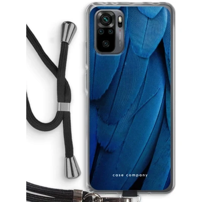 Afbeelding van Case Company® hoesje met Koord geschikt voor Xiaomi Redmi Note 10 Pro Pauw Telefoonhoesje Zwart Bescherming aan alle Kanten en Over de Schermrand