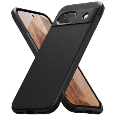 Afbeelding van Ringke Beschermhoes compatibel met Google Pixel 8a [Onyx], schokbestendig, robuust, flexibel, ultradun, zacht, duurzaam, TPU, zwart