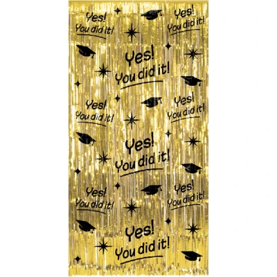 Afbeelding van Deurgordijn Yes You Did It Goud Zwart Classy 100x200cm per stuk