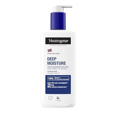 Afbeelding van Neutrogena Noorse formule Deep Moisture Body Lotion (250 ml), trekt onmiddellijk in voor intensieve hydratatie gedurende 72 uur, verzorging van de niet vette huid droge