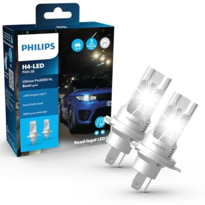 Image de Philips Ultinon Pro6000 Boost gen2 Direct Fit H4 Ampoule de phare LED avec homologation routière* + 300% lumière plus claire**