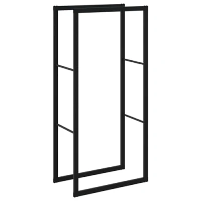 Afbeelding van Haardhoutrek 55x30x116 cm staal zwart