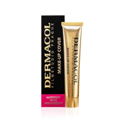 Image de Dermacol DC Fond de teint couvrant, liquide mat avec SPF 30, imperméable pour peau grasse, acné et poches sous les yeux, Produits maquillage longue durée, 30g, Teinte 212