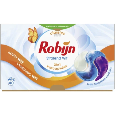 Afbeelding van Robijn Wascapsules 3 in 1 Stralend Wit 40 stuks