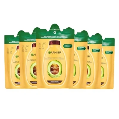 Afbeelding van Garnier Loving Blends Avocado Olie &amp; Shea Boter Shampoo Refill Intens Voedend Voor Zeer Droog, Golvend of Krullend Haar 6x250ml