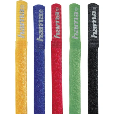 Afbeelding van Hama 00020535 Klittenband kabelbinder Nylon Rood, Blauw, Zwart, Geel, Groen flexibel (l x b) 215 mm 16 5 stuk(s)