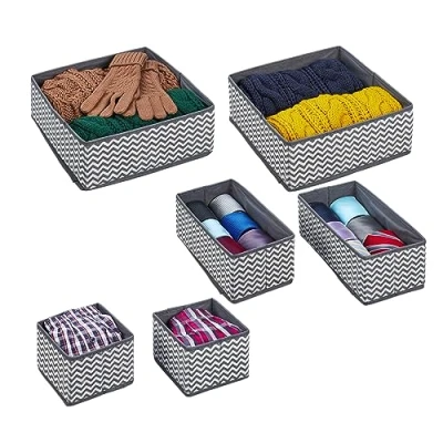 Afbeelding van Relaxdays lade organizer set van 6 verdeler opvouwbaar ondergoed stof