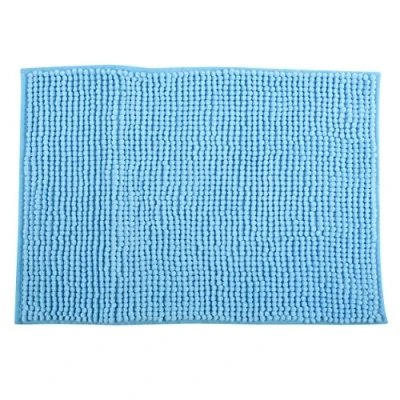 Afbeelding van MSV Badkamerkleed/badmat/toilet voor op de vloer lichtblauw 40 x 60 cm microvezel anti slip