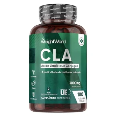 Afbeelding van WeightWorld CLA softgels 3000 mg geconjugeerd linolzuur per portie 180 voor 2 maanden voorraad