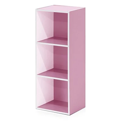 Afbeelding van Furinno 11003 boekenkast, hout, wit/roze, één maat, dicht, eenheidsmaat