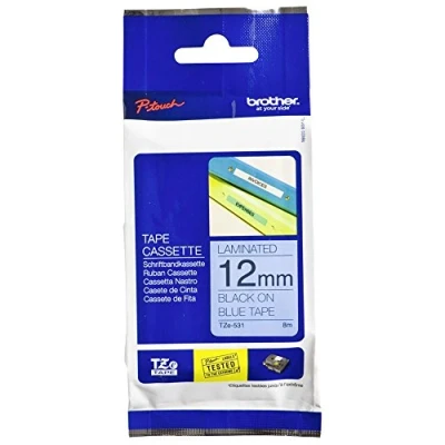 Afbeelding van Brother compatible TZE 531 tape, zwart op blauw, 12 mm x 8 m