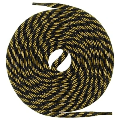 Afbeelding van Mount Swiss© Kwalitatieve veters, rond, veters voor wandelschoenen, extreem duurzaam, ø 4 mm, lengte 70 220 cm, Zwart/Geel