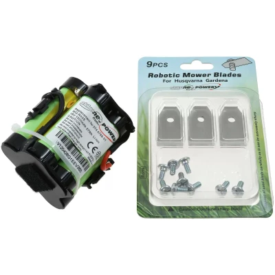 Afbeelding van Akku für Mähroboter Gardena R40Li/R45Li / R70Li inkl. 9x Ersatz Messer