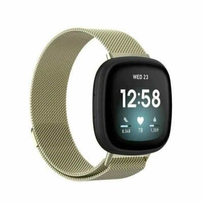 Afbeelding van Fitbit Versa 3/4 &amp; Sense 1/2 milanese bandje Small Vintage gold