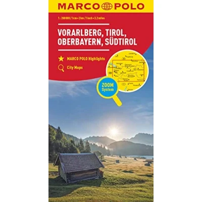 Afbeelding van Marco Polo Vorarlberg, Tirol, Hoog Beieren, Zuid Tirol 03 Wegenkaart