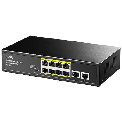 Afbeelding van Cudy 8 poorts 10/100M PoE+ switch met 2 uplink poorten