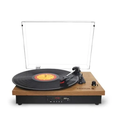 Afbeelding van Platenspeler Studio Draaitafel Bluetooth 2 Luidsprekers USB en SD Kaart FM Radio